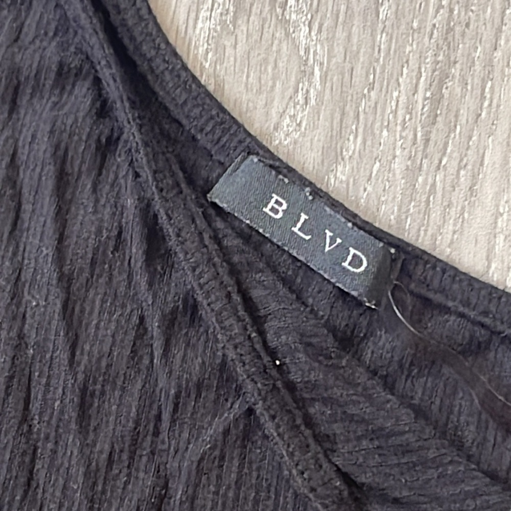 BLVD One Shoulder Long Sleve Black Bodysuit Fits Small / Medium - Picture 2 of 5